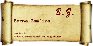 Barna Zamfira névjegykártya